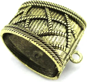 10pcs Automatically Spring Open Zinc Alloy Scarf Ring Buckle Slide Tube Bails Scarf Jewelry Charms Accessories (Antique Bronze)