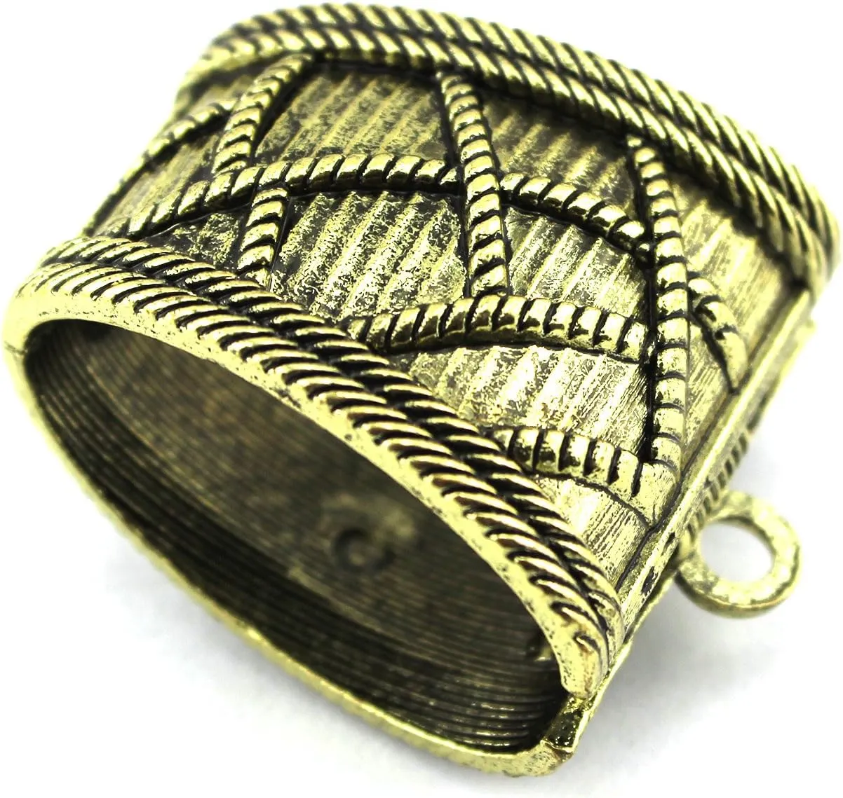 10pcs Automatically Spring Open Zinc Alloy Scarf Ring Buckle Slide Tube Bails Scarf Jewelry Charms Accessories (Antique Bronze)