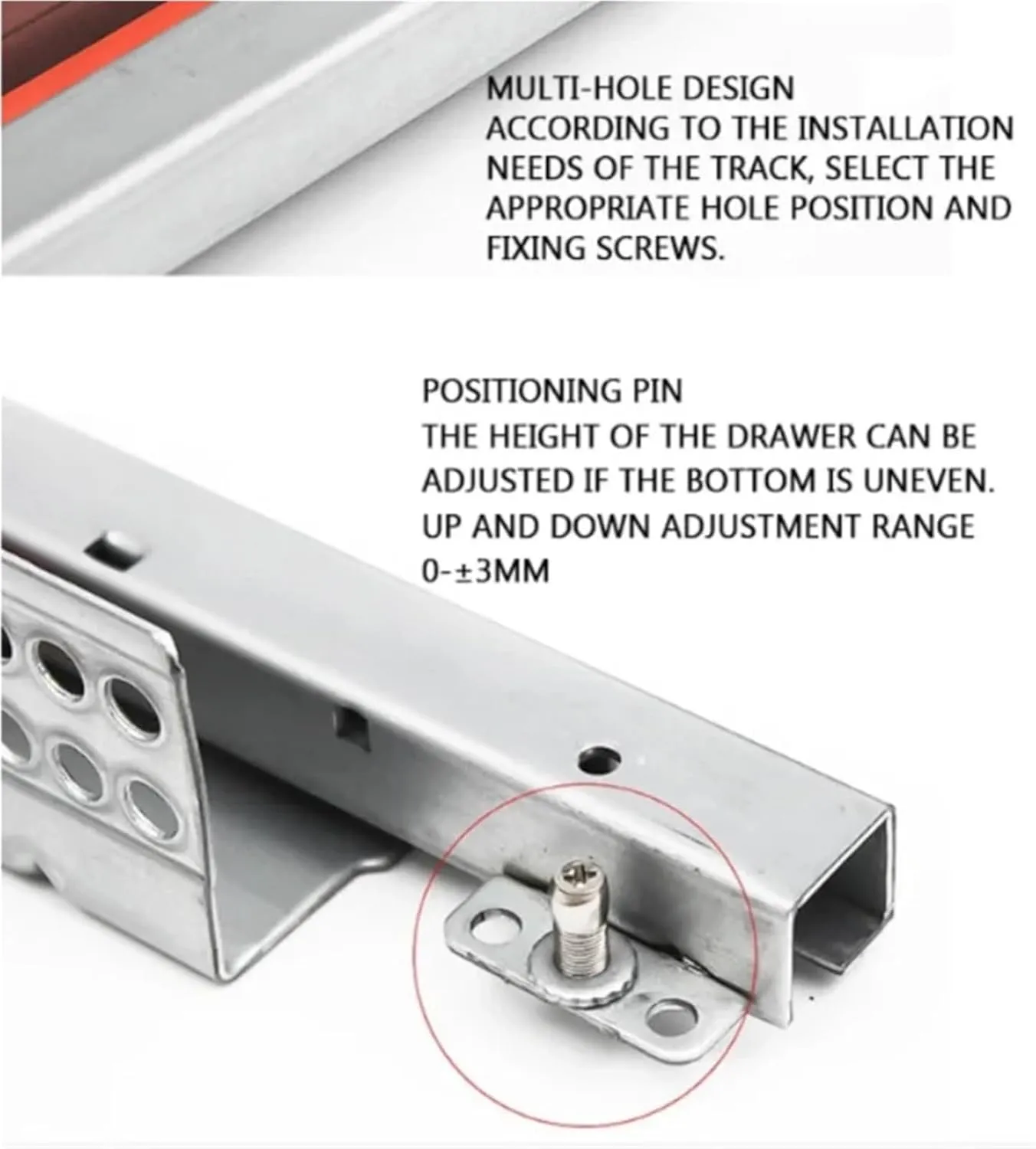 1Pair/ Lot Rebound Press Push to Open Under Mount Furniture Kitchen Bath Drawer Slide Rail Runner 25KG(20inches 500MM)