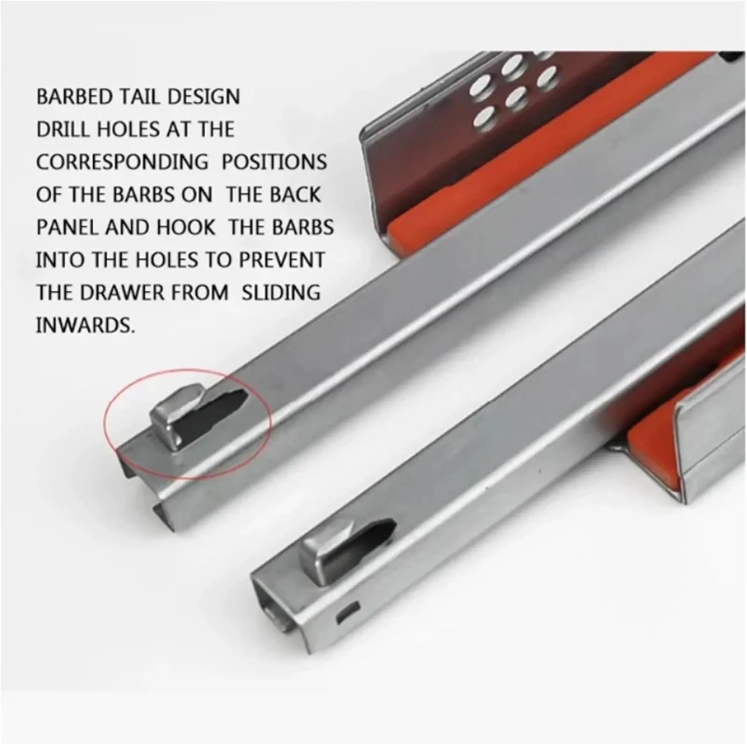 1Pair/ Lot Rebound Press Push to Open Under Mount Furniture Kitchen Bath Drawer Slide Rail Runner 25KG(20inches 500MM)