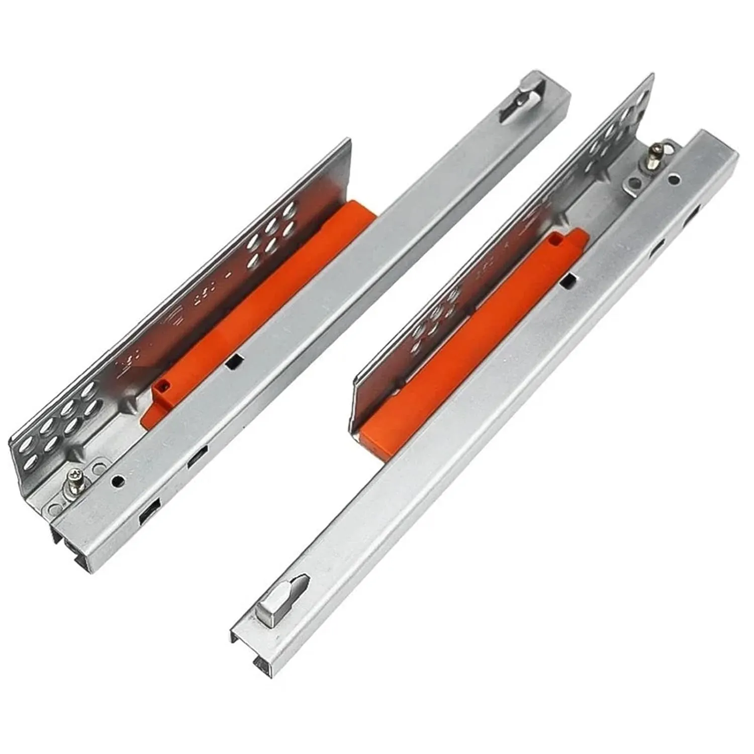 1Pair Rebound Press Push to Open Catch Release Under Mounted Kitchen Bath Cabinet Drawer Slide DTC 25KG 2 Folds Half Extention(12inches 300mm)