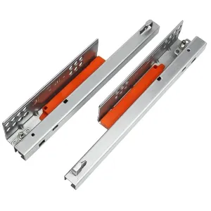 1Pair Rebound Press Push to Open Catch Release Under Mounted Kitchen Bath Cabinet Drawer Slide DTC 25KG 2 Folds Half Extention(12inches 300mm)