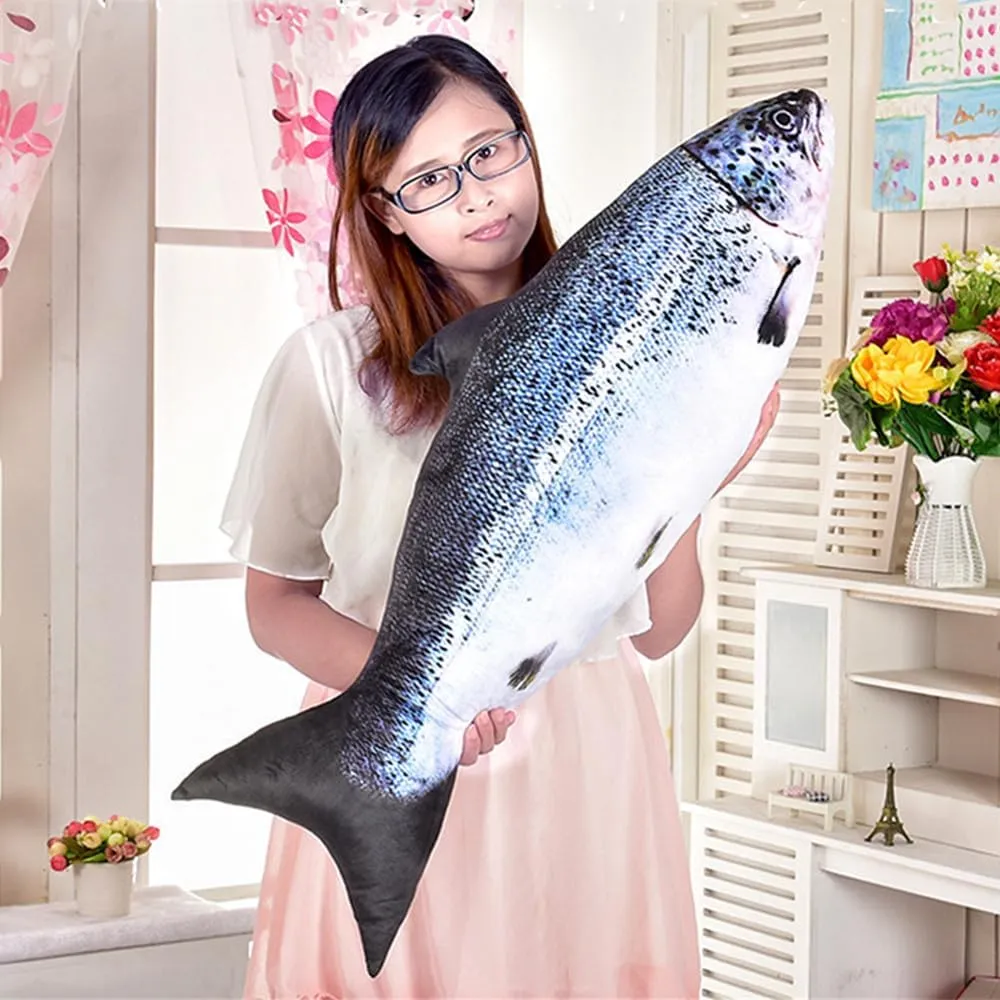 39.3 Inch Simulation Fish Plush Toy Pillow Soft Fish Shaped Cushion Pillow for Cat Pets or Kids Toy Gift Plush Stuffed Animal Toy