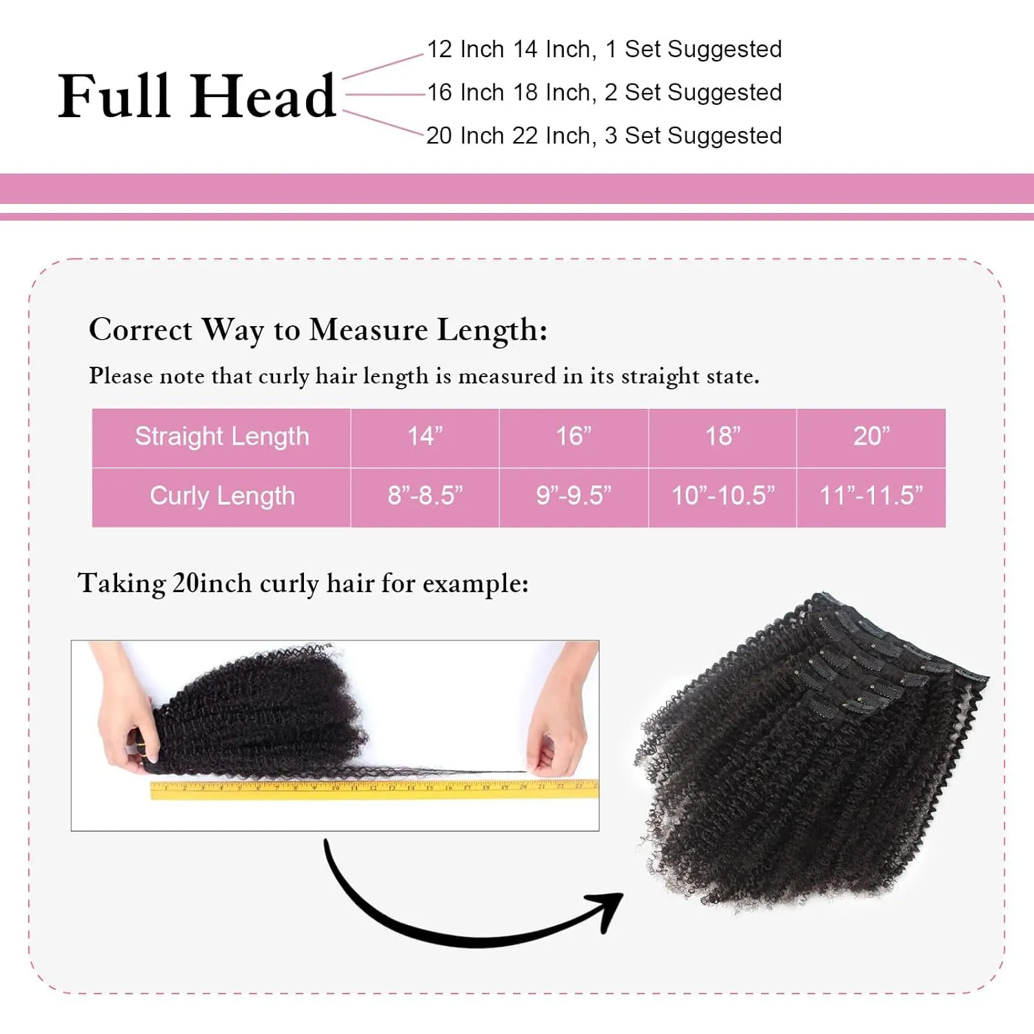 ABH AMAZINGBEAUTY HAIR Afro Curly Clip in Hair Extensions Real Human Hair 4A 4B Curly Clip ins for Black Women 120g 7 Pieces 17 Clips, #1B Natural Black 12 Inch