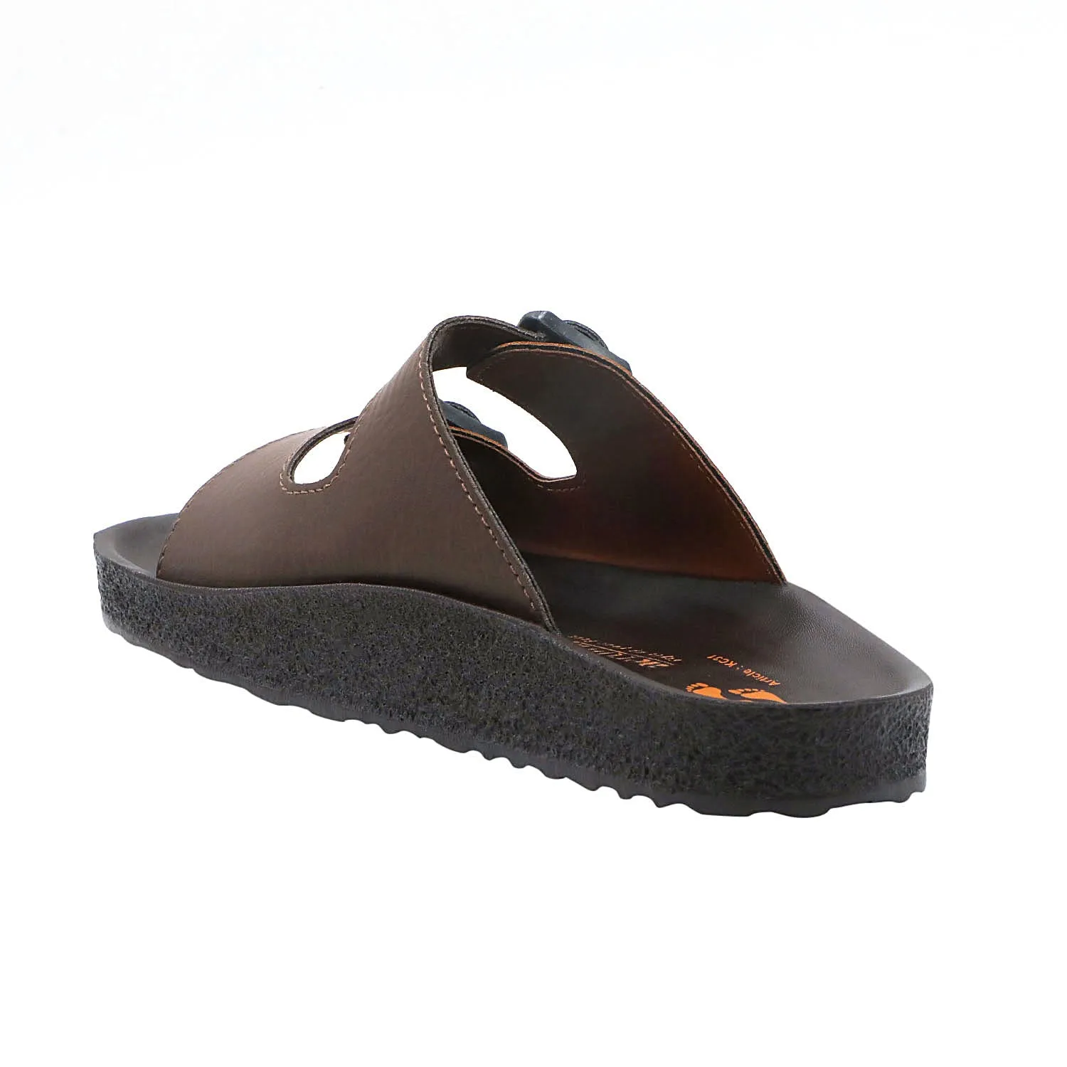 Aerowalk Men Brown & Tan Mule Shape Slipper with Double Buckle Styling (KC31_BROWN TAN)