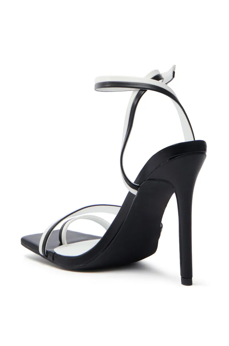 AKIRA NEHARA BLACK AND WHITE STILETTO SANDAL