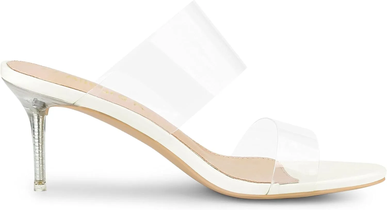 Allegra K Women's Clear Slide Stiletto Heel Clear Sandals