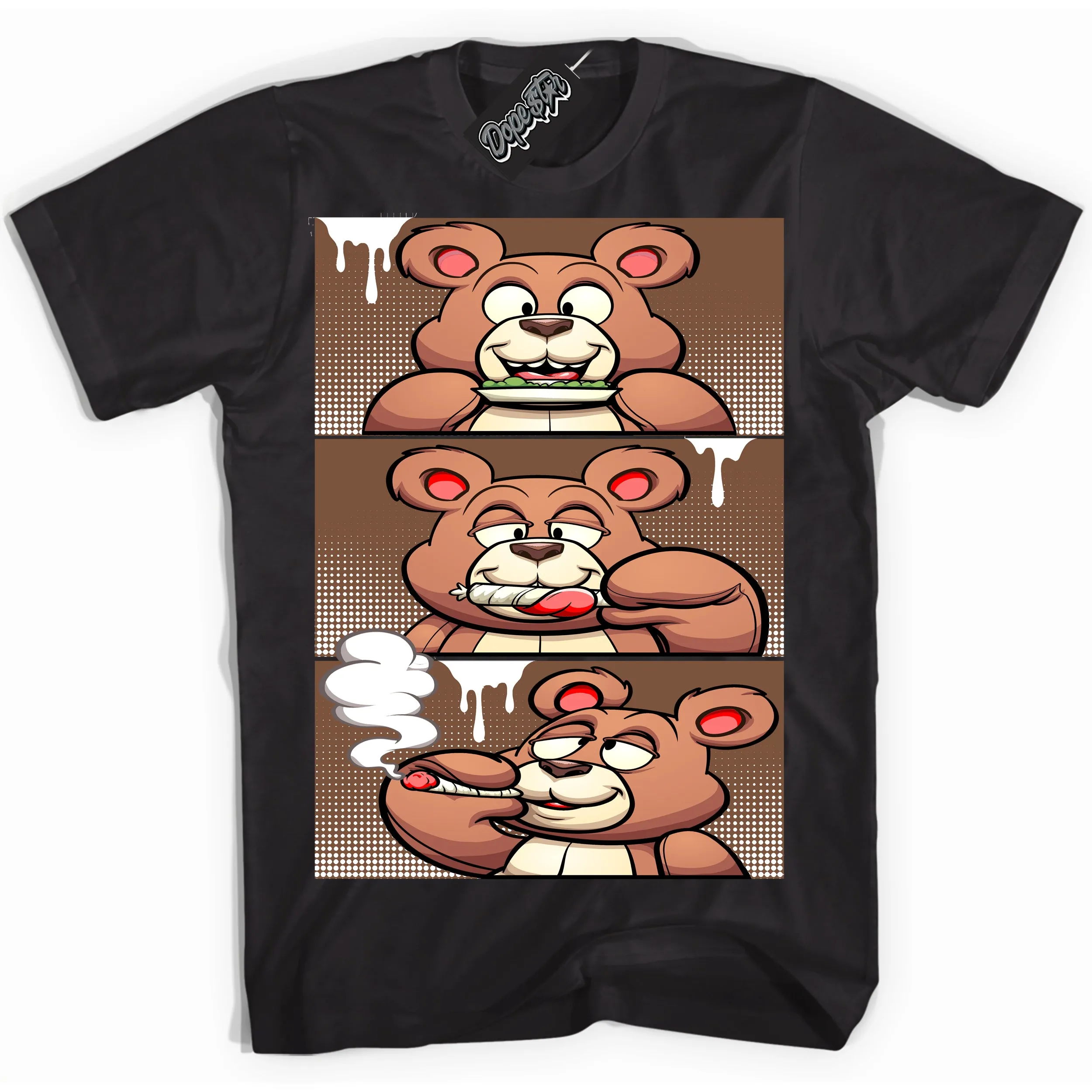 Archaeo Brown White 1s Sneaker Shirt Roll It Lick It Smoke It Bear Graphic