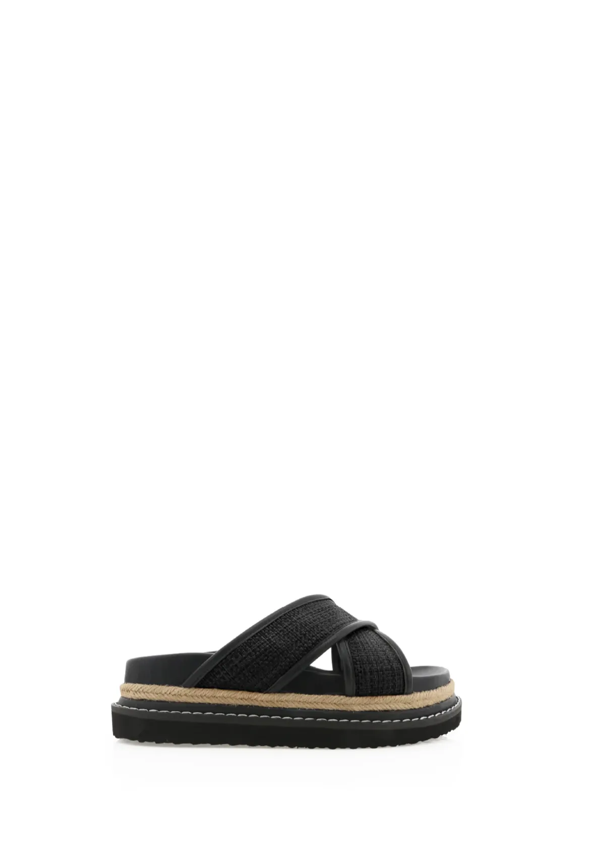 Aysha Sandal - Black Raffia