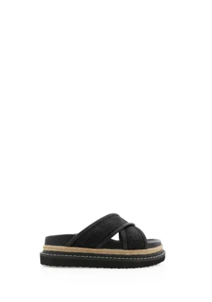 Aysha Sandal - Black Raffia