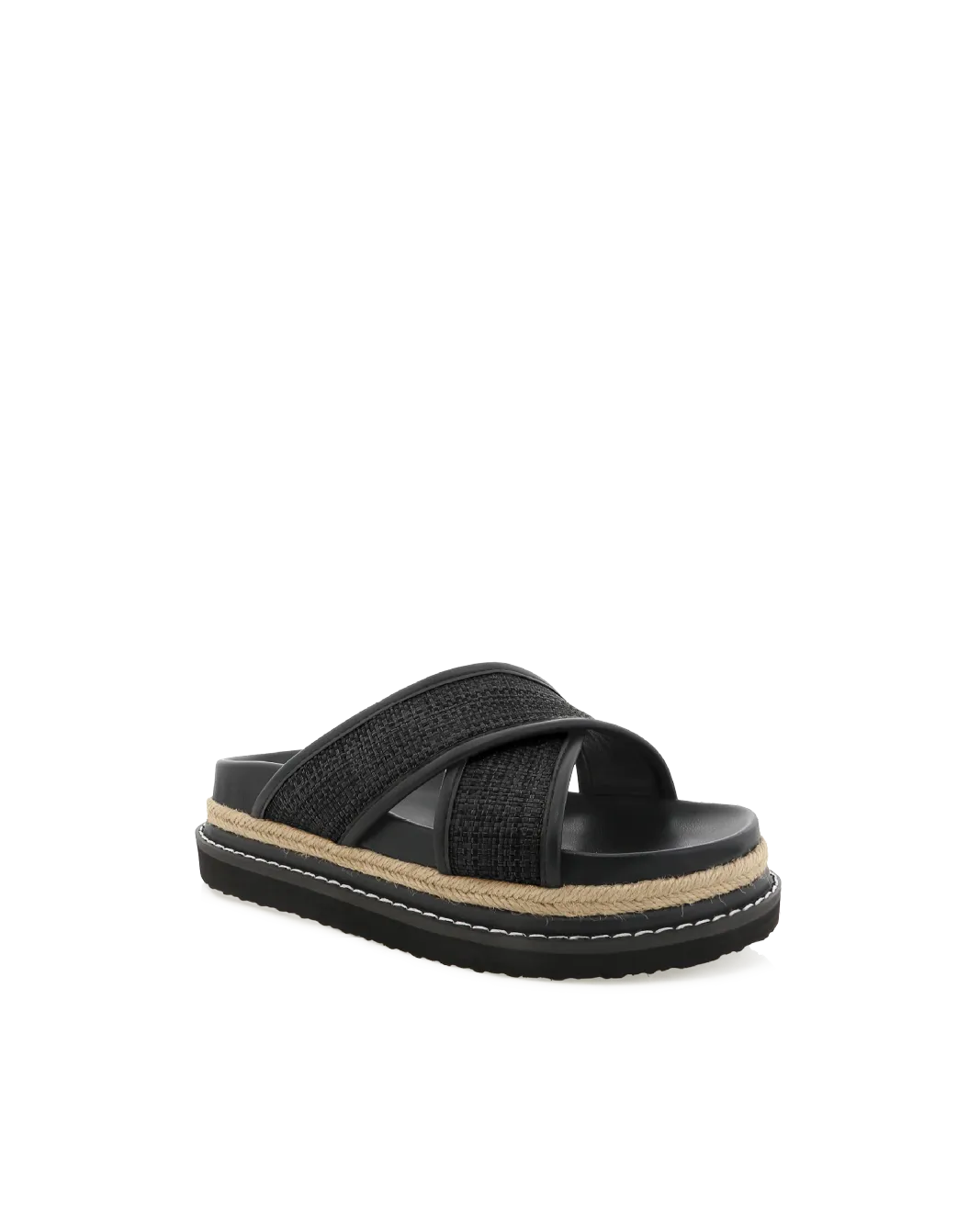 Aysha Sandal - Black Raffia