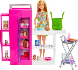 Barbie Doll & 25  Accessories, Ultimate Pantry Playset with Dollhouse Furniture, Food-Themed Pieces & Sticker Sheet