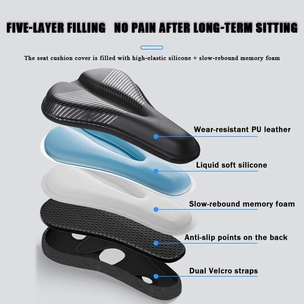 Bike Seat Cushion for Specialized Turbo Creo Turbo Kenevo Turbo Levo Turbo Levo SL Gen 2, Memory Foam & Gel Padded Cover Bicycle Seat for Men Women Shock-Absorbing Comfort Bike Seat Pad,C