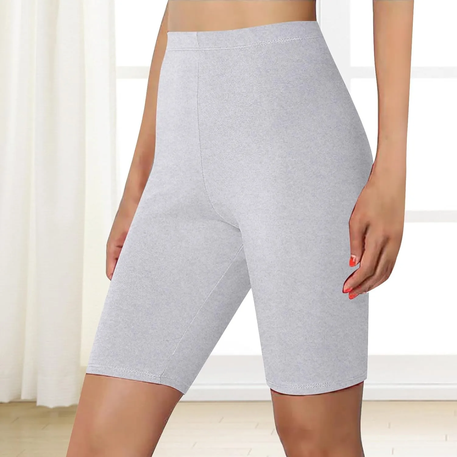 Biker Shorts for Women Women's Knee Length Leggings High Waist Pants Workout Biker Slimming Athletic Gym Yoga Pants