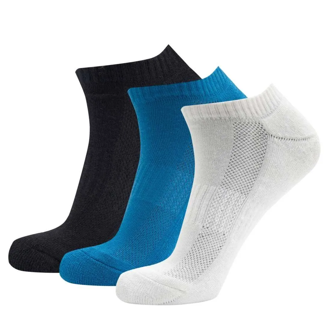 Black | Light Blue | White Cotton Socks (3 x PAIR)