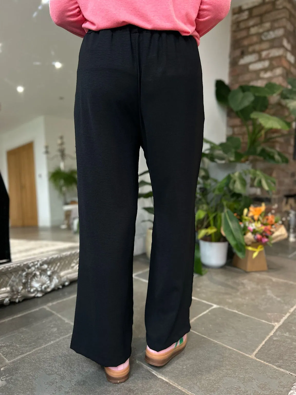 Black Wide Leg Pocket Trousers Claudia