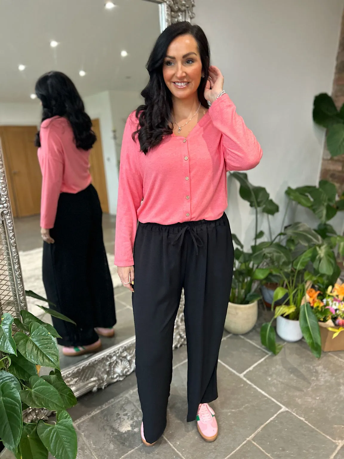 Black Wide Leg Pocket Trousers Claudia