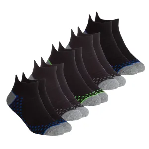 Boys Trainer Liner Sport Mesh Vents Socks Blue Lines - 5 Pairs