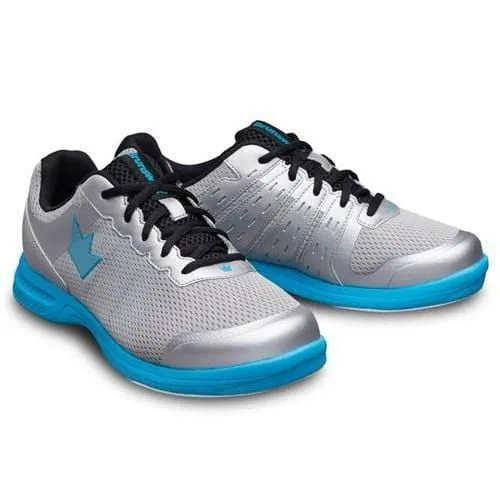 Brunswick Mens Fuze Bowling Shoes Silver/Sky Blue