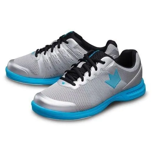 Brunswick Mens Fuze Bowling Shoes Silver/Sky Blue