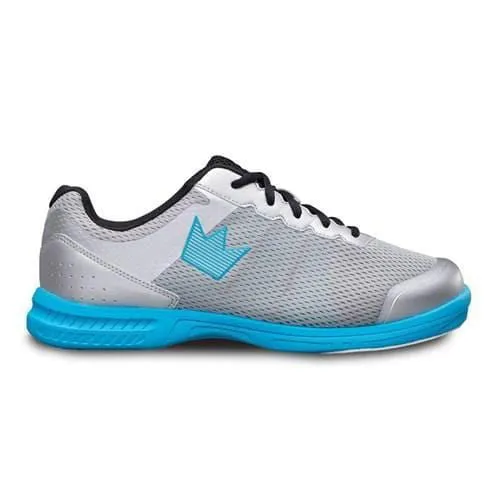Brunswick Mens Fuze Bowling Shoes Silver/Sky Blue