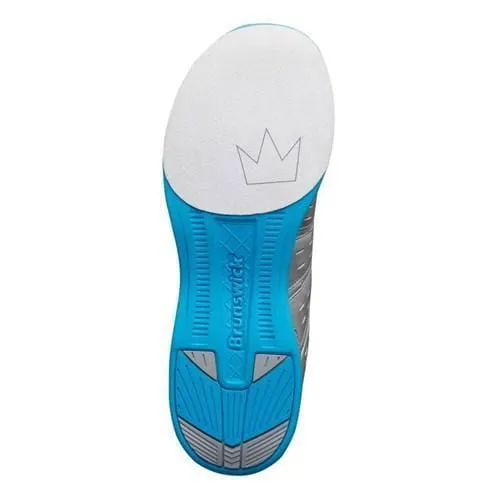 Brunswick Mens Fuze Bowling Shoes Silver/Sky Blue