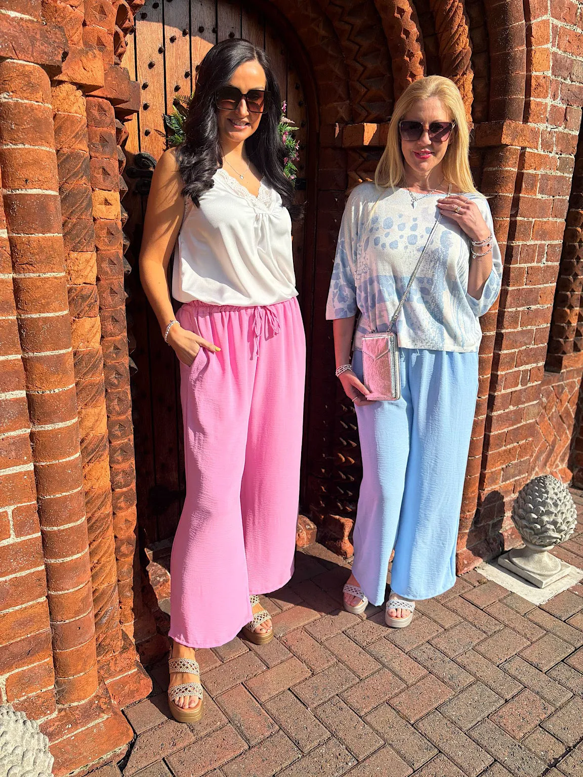 Candy Pink Wide Leg Pocket Trousers Claudia