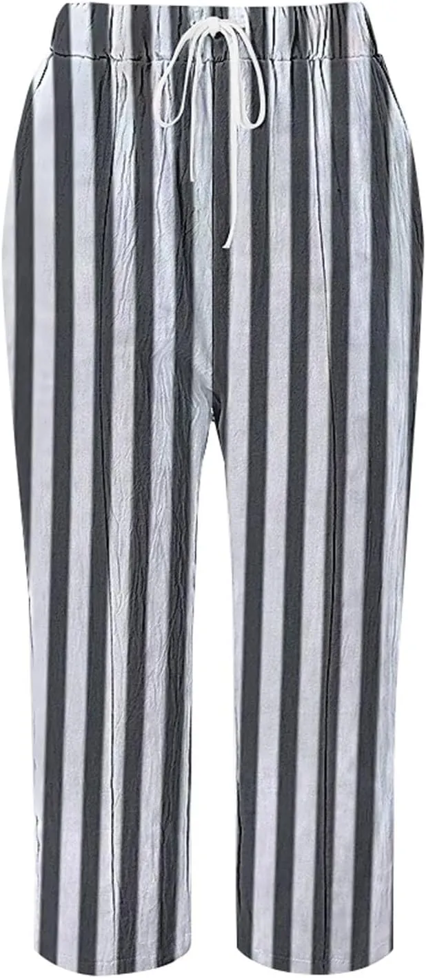Capri Pants for Women Casual Drawstring Pants Beach Clothes Resort Wear for Women 2025 Yoga