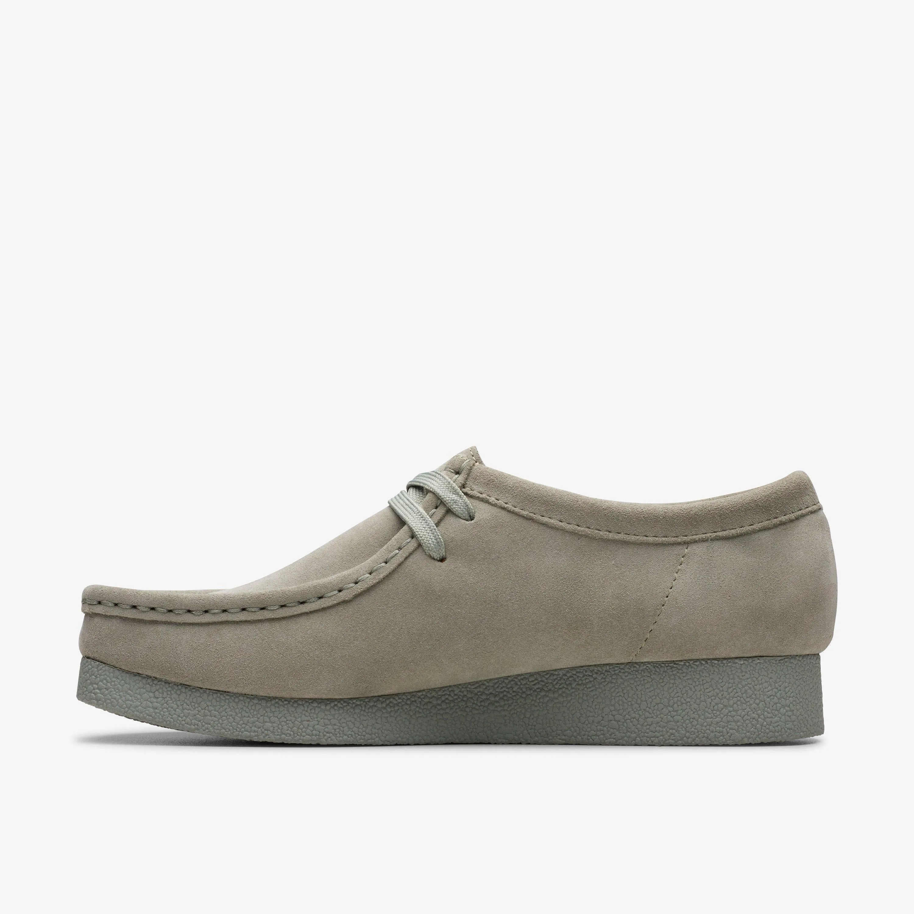 Clarks Women's WallabeeEVOSh Light Green Suede 26181478
