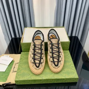 Classic THICK-SOLE UNIQUE GG Gucci SNEAKER All-encompassing selection LIGHT BROWN CANVAS