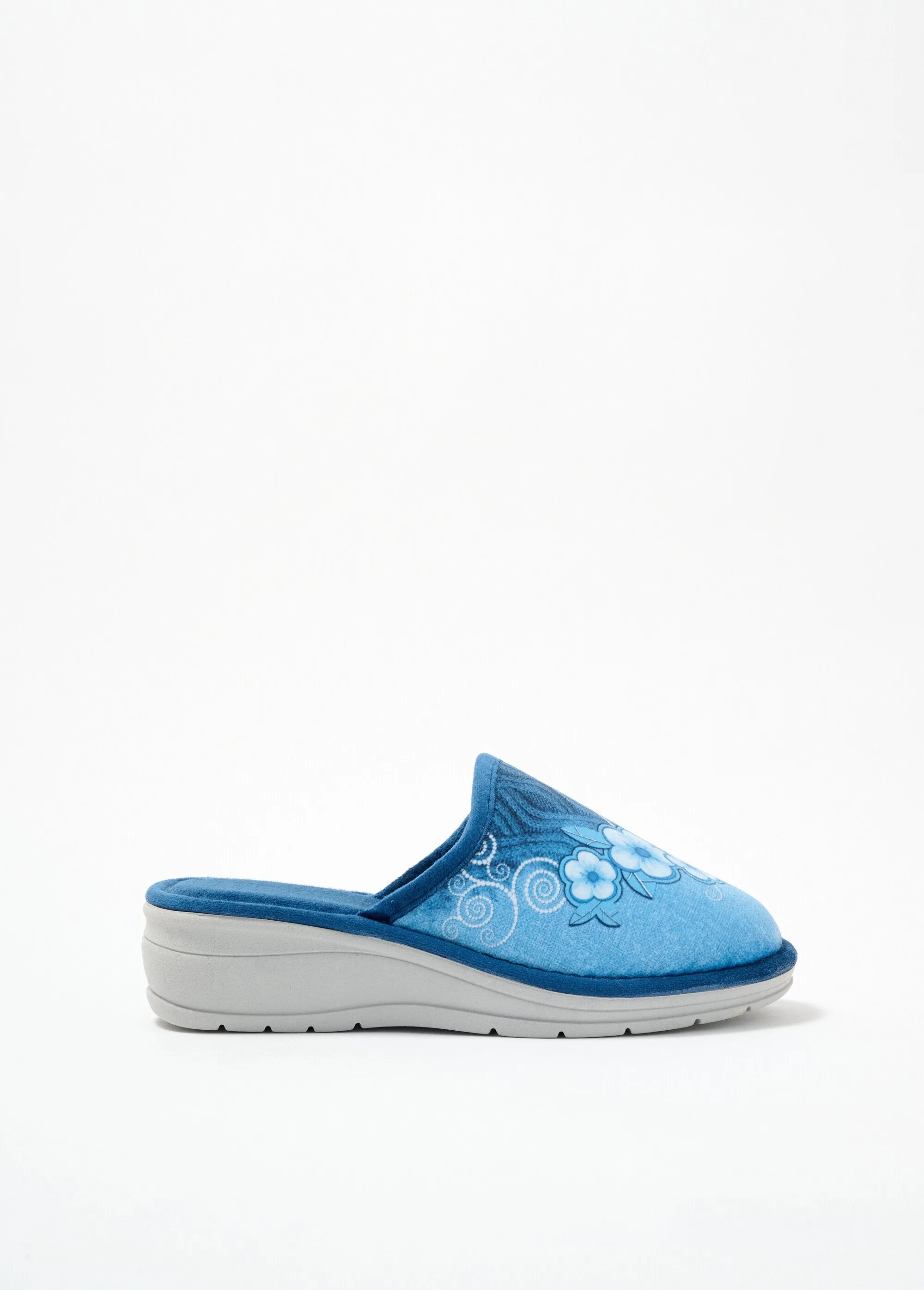 Comfort width wedge mule slippers