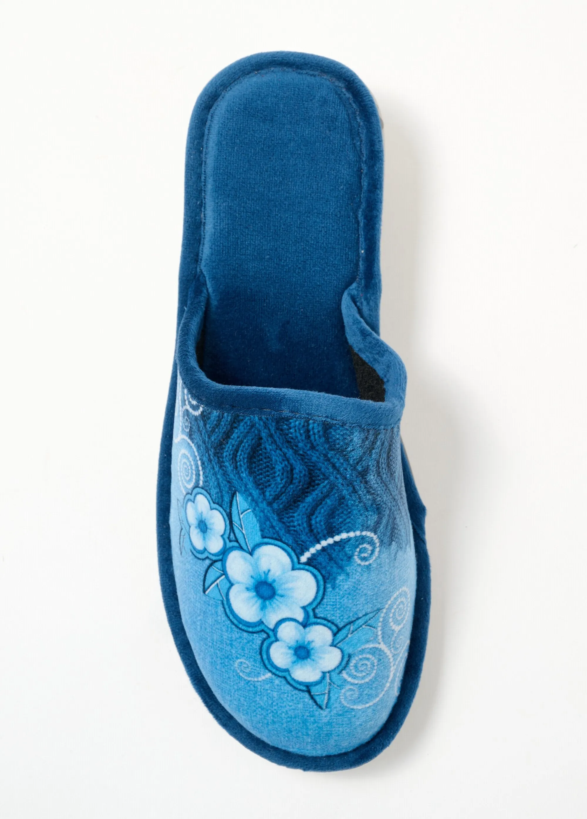 Comfort width wedge mule slippers