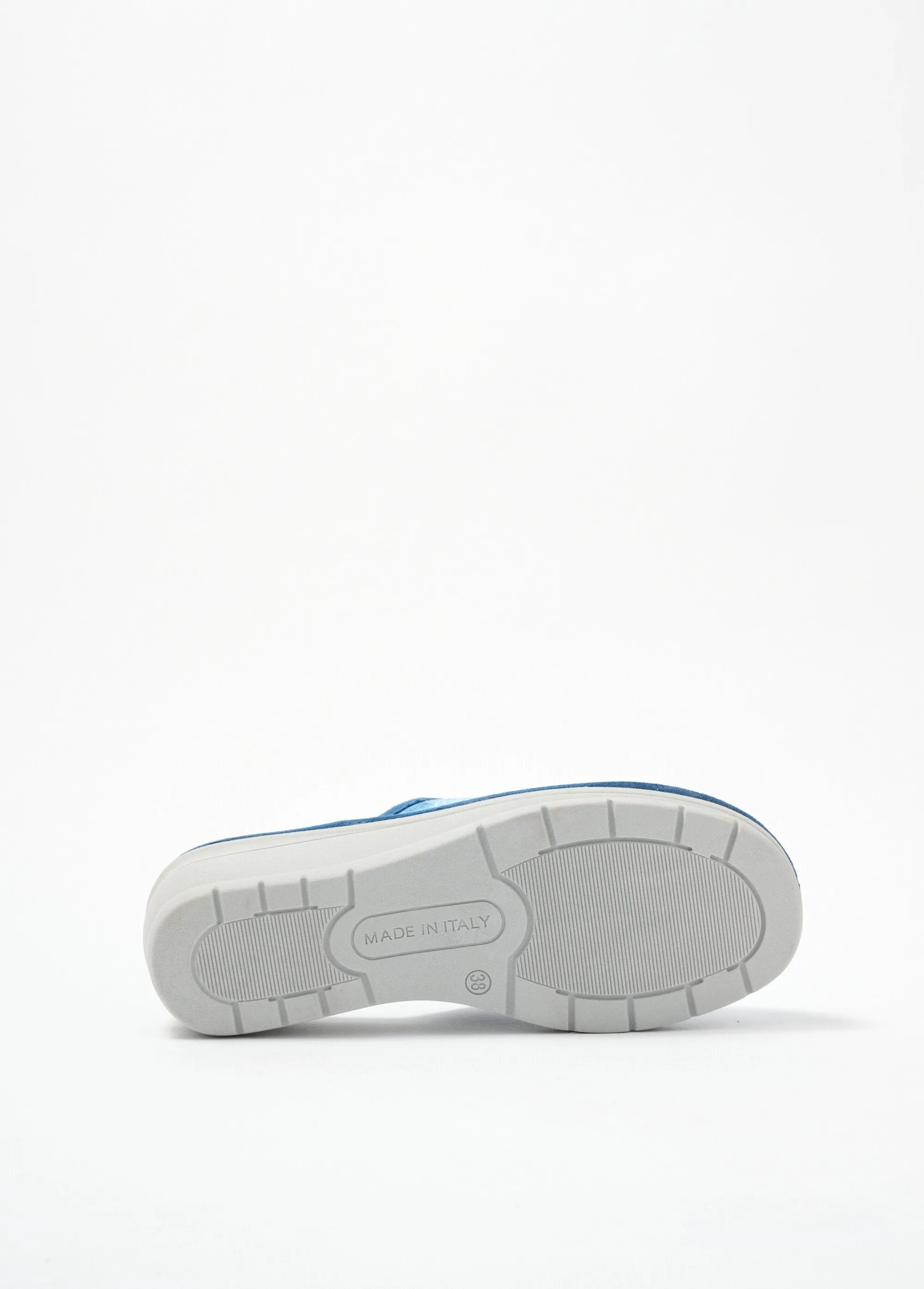 Comfort width wedge mule slippers