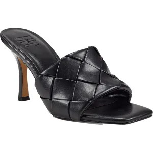 Cufflinks Inc. Women's Liah Faux Leather Open Toe Slide Medium - Black Smooth, 7.5