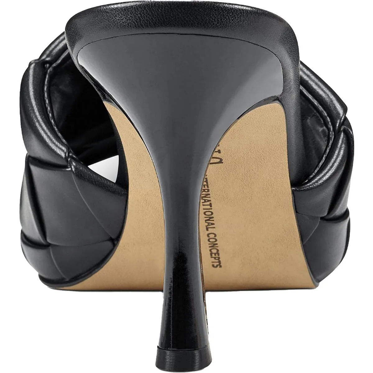 Cufflinks Inc. Women's Liah Faux Leather Open Toe Slide Medium - Black Smooth, 7.5