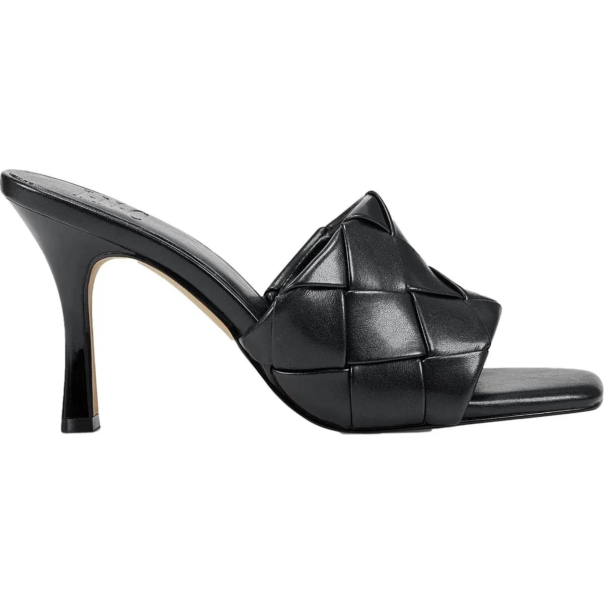 Cufflinks Inc. Women's Liah Faux Leather Open Toe Slide Medium - Black Smooth, 7.5