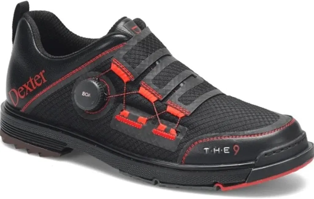 Dexter Mens The 9 Stryker Boa Bowling Shoes (for Right and Left Handed Bowlers. Men's Shoe Sizing) - Black/Red 9