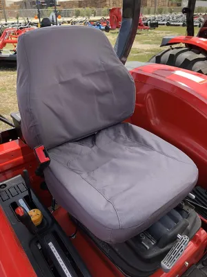 Durafit Seat Covers, Compatible with KIOTI CK,DK and NS Series Open Station Tractor, Grammar Suspension seat. Two Piece Vinyl seat, NO ARMREST. Gray Waterproof Endura.