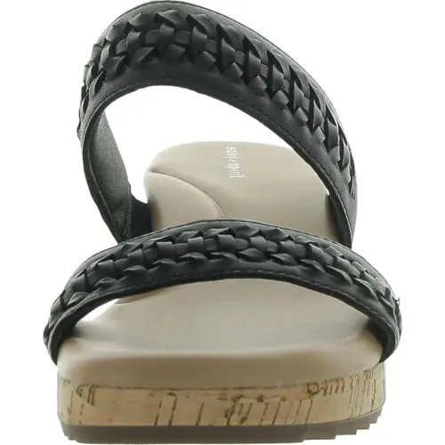 Easy Spirit Womens Lillia Cork Open Toe Slide Sandals Black 9 Medium (B,M)