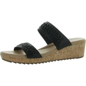 Easy Spirit Womens Lillia Cork Open Toe Slide Sandals Black 9 Medium (B,M)