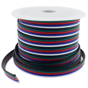 Flexible 5-wire RGB W cable, max. 8A, 0,14mm²