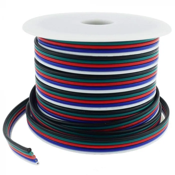 Flexible 5-wire RGB W cable, max. 8A, 0,14mm²
