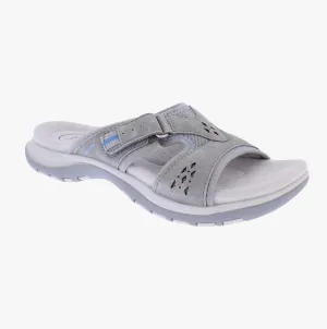 Free Spirit Womens Wickford 3 Smoke Grey Suede Leather Slip On Mule Sandals