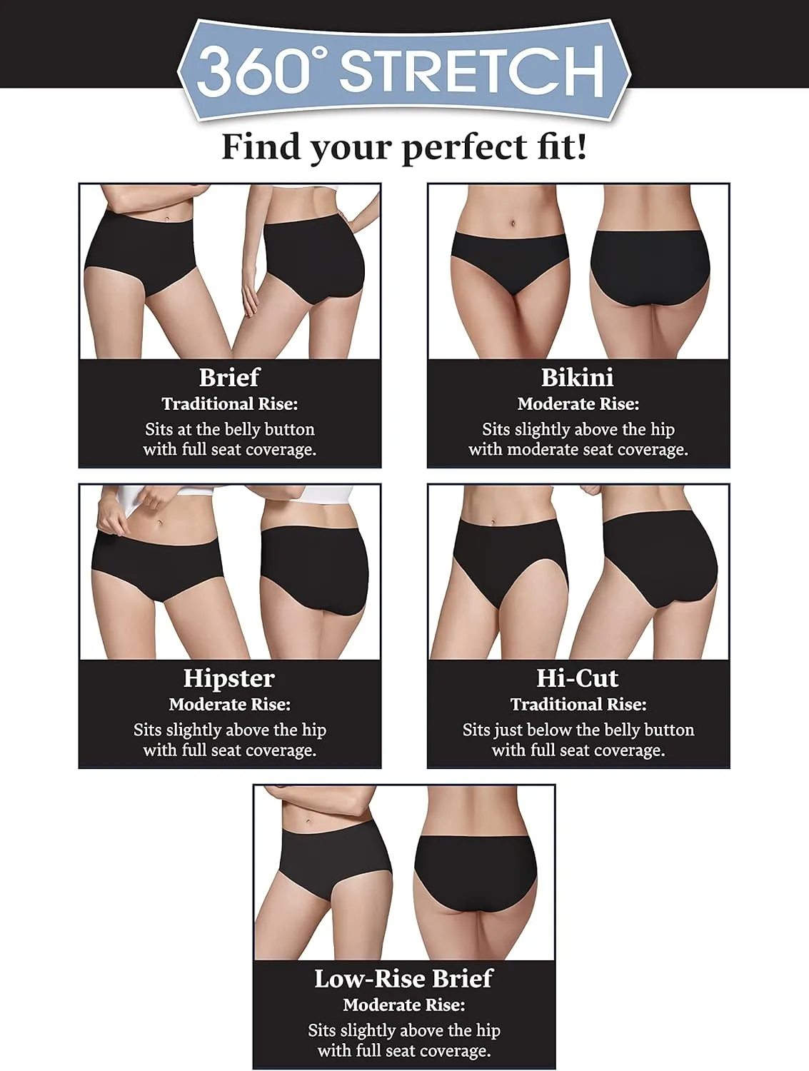 Fruit of the Loom Women's 360 Underwear, High Performance Stretch for Effortless Comfort, Available in Plus Size
