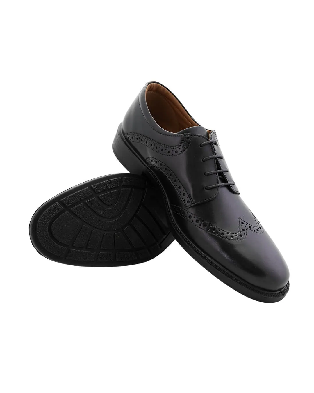 Gagliardi Black Leather Full Brogue Derby Comfort Shoes