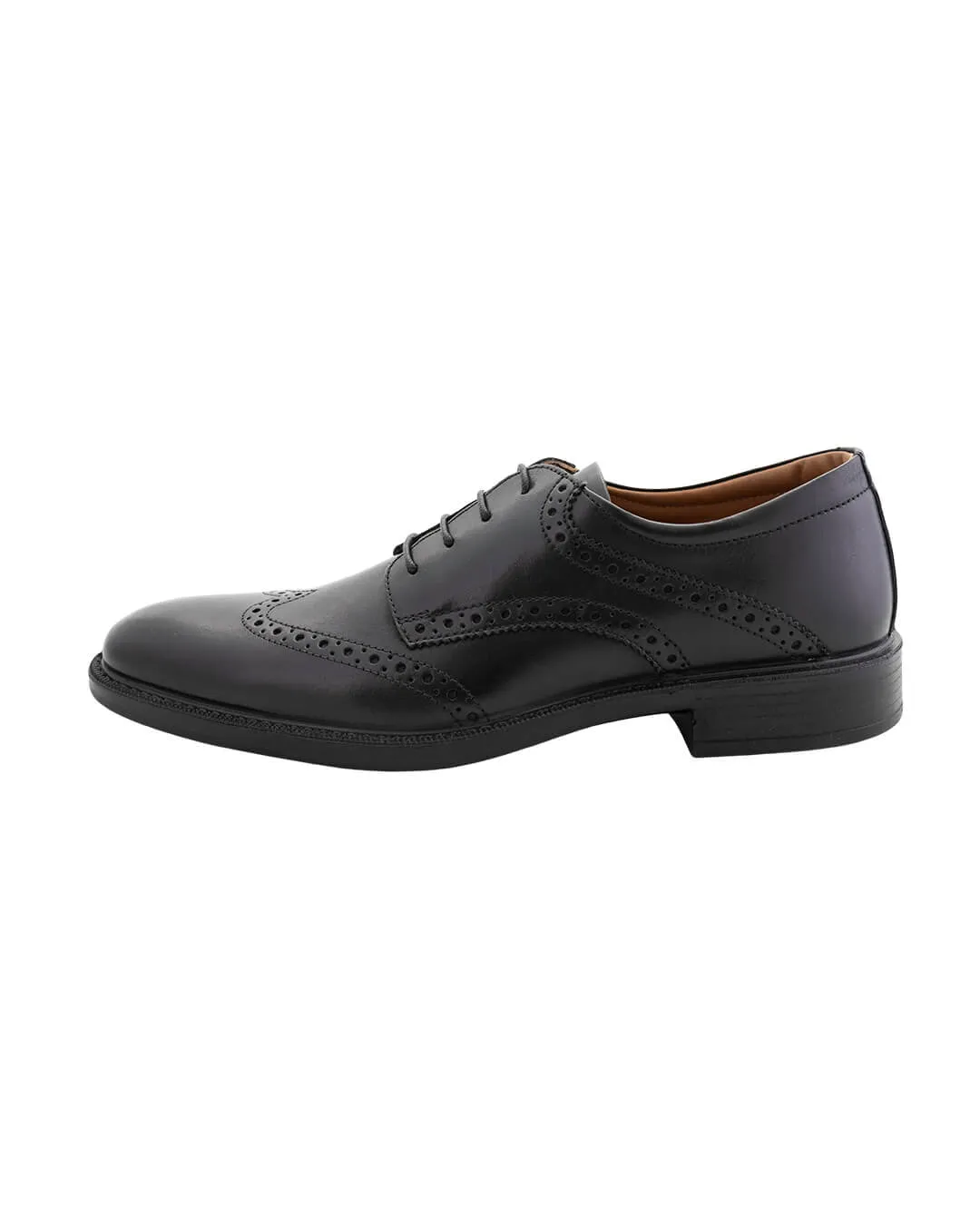 Gagliardi Black Leather Full Brogue Derby Comfort Shoes