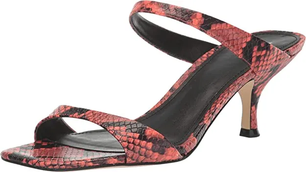 Genia Heeled Slide 7.5 / M / Coral Snake Printed Leather