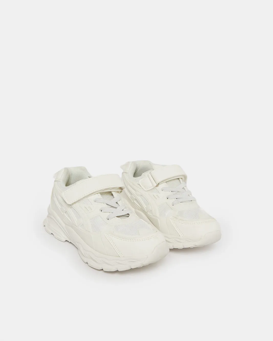 Girls White Velcro Trainer
