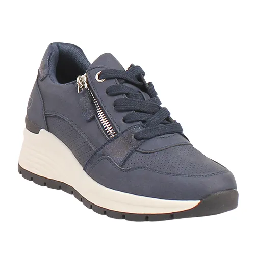 Heavenly Feet Wedge Trainers - Lorient - Navy