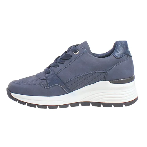 Heavenly Feet Wedge Trainers - Lorient - Navy